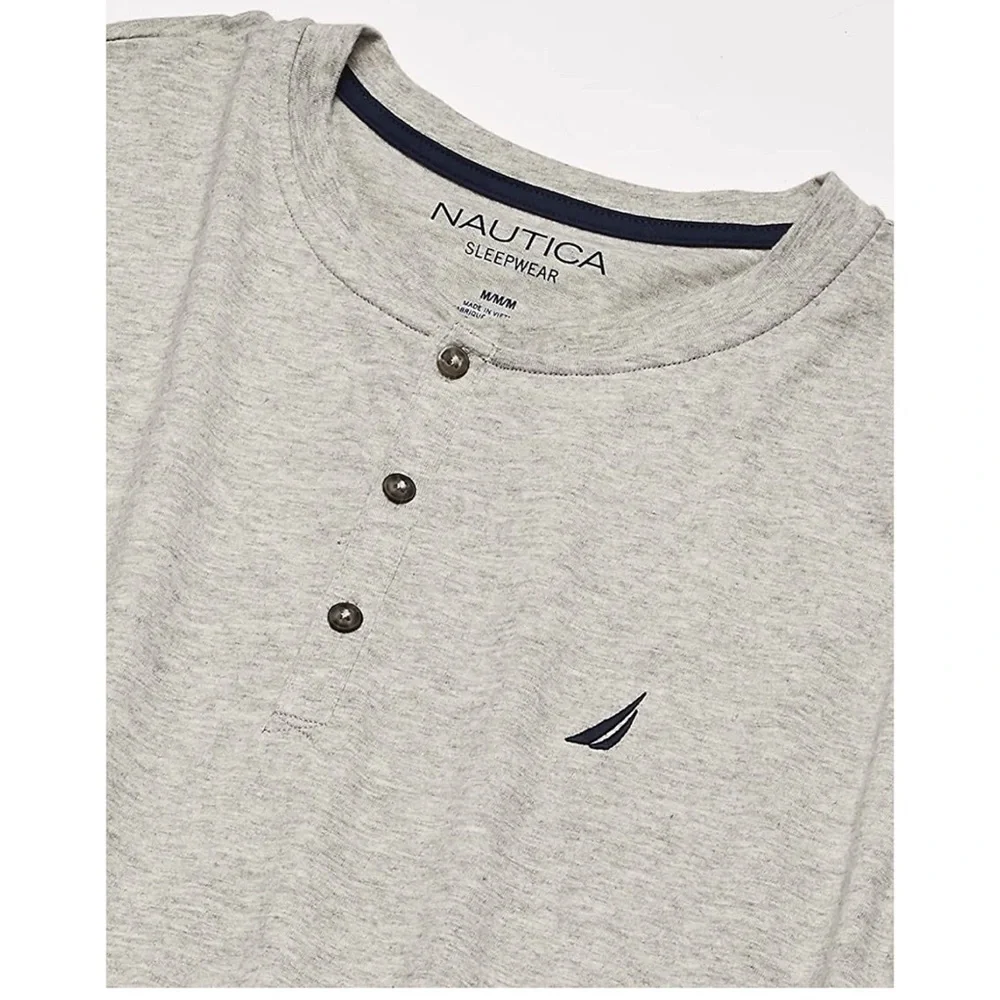 Nautica Men's Long Sleeve Henley Top front logo - Picture 2 of 12